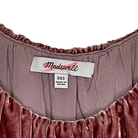 Madewell Womens Spaghetti Strap Tank Top Size XXS Silk Blend Velour Tiered - Picture 3 of 6